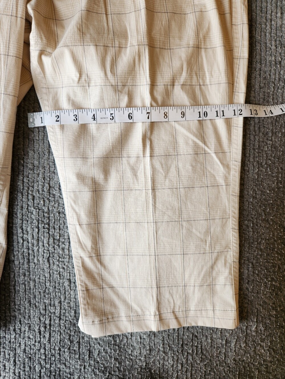 NWOT Calvin Klein Golf Light Beige Plaid Cropped Pants - Picture 11 of 11